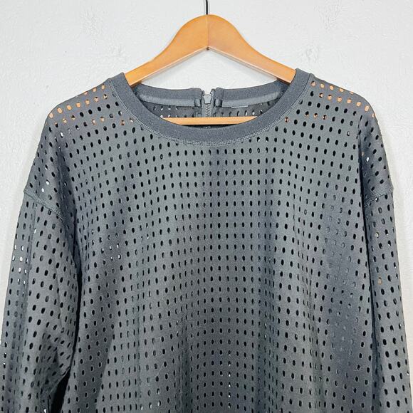 Perforated Back Zip Sweatshirt Black Long Sleeve - XL - Picture 3 of 5